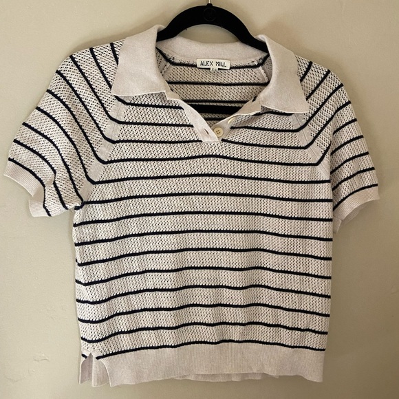 Alex Mill Tops - Alex Mill Black and Cream Striped Knit Top